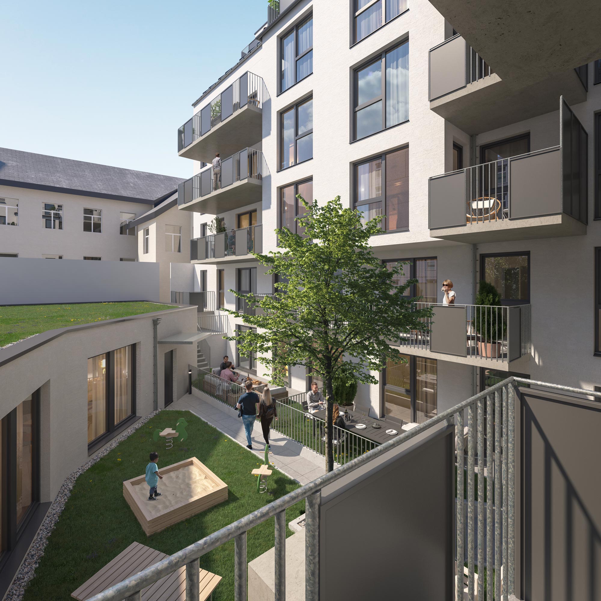 Visualisierung der Wohnhausanlage in der Odoakergasse 25, © EXPRESSIV GmbH