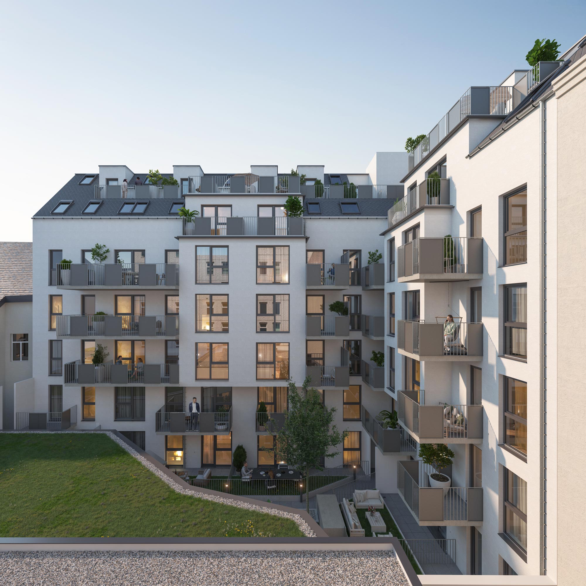 Visualisierung der Wohnhausanlage in der Odoakergasse 25, © EXPRESSIV GmbH